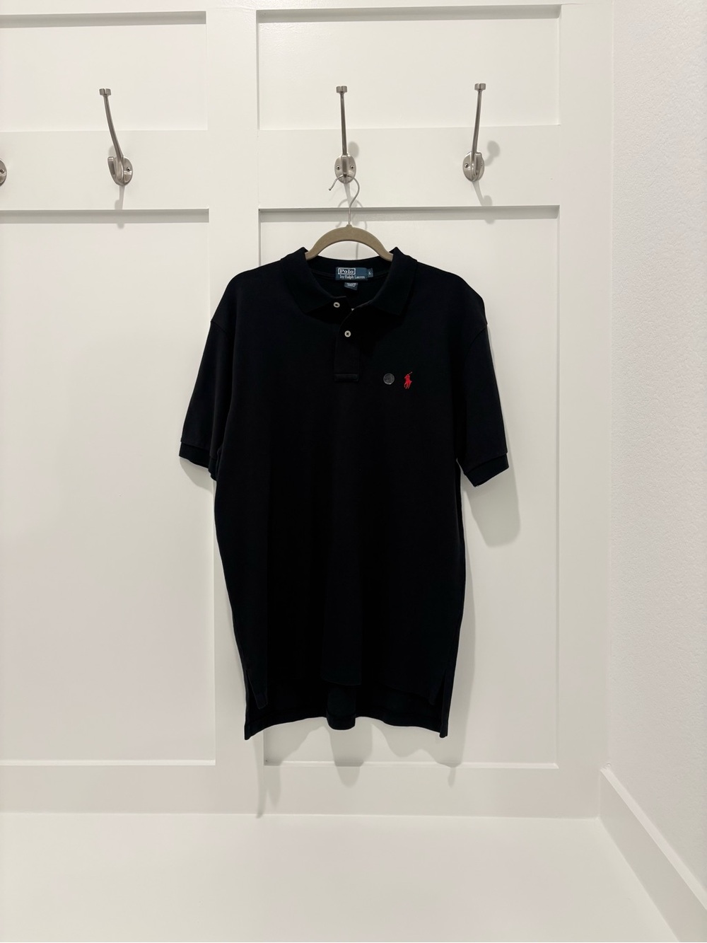 Ralph Lauren Black Polo with Red Pony Embroidery
